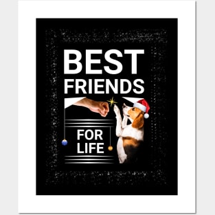 Beagle Dog Best Friends for Life Christmas Posters and Art